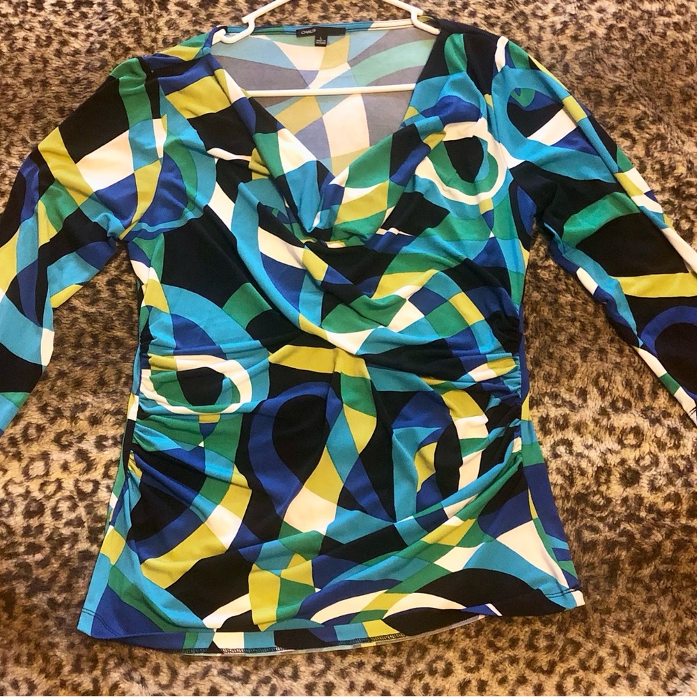 Chaus Women’s Large Multi print Blouse